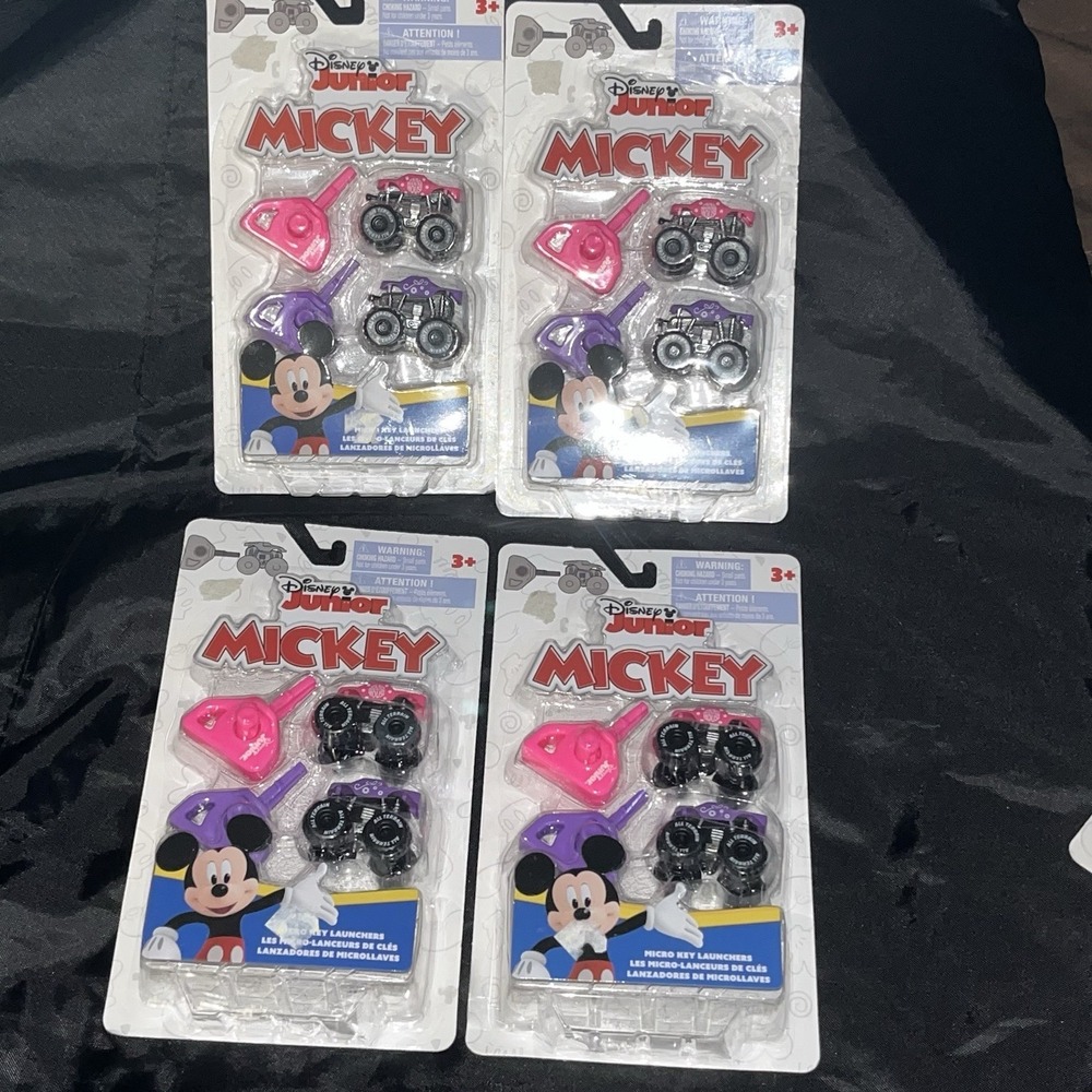 Disney Junior Mickey Mouse Micro key launcher Cars (4 Packs Of 2) Pink & Purple
